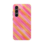 Pink Lemon Stripes Phone Case (Apple & Android) - Pink Sweetheart