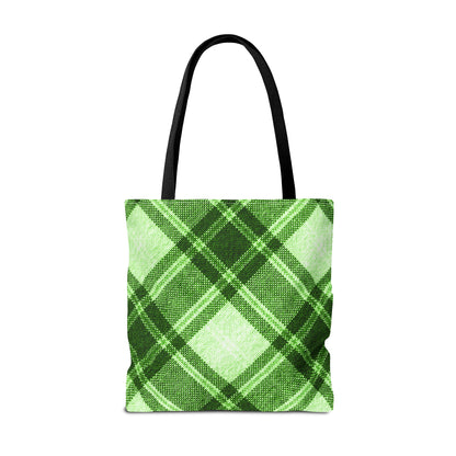 Lush Green Plaid Tote Bag