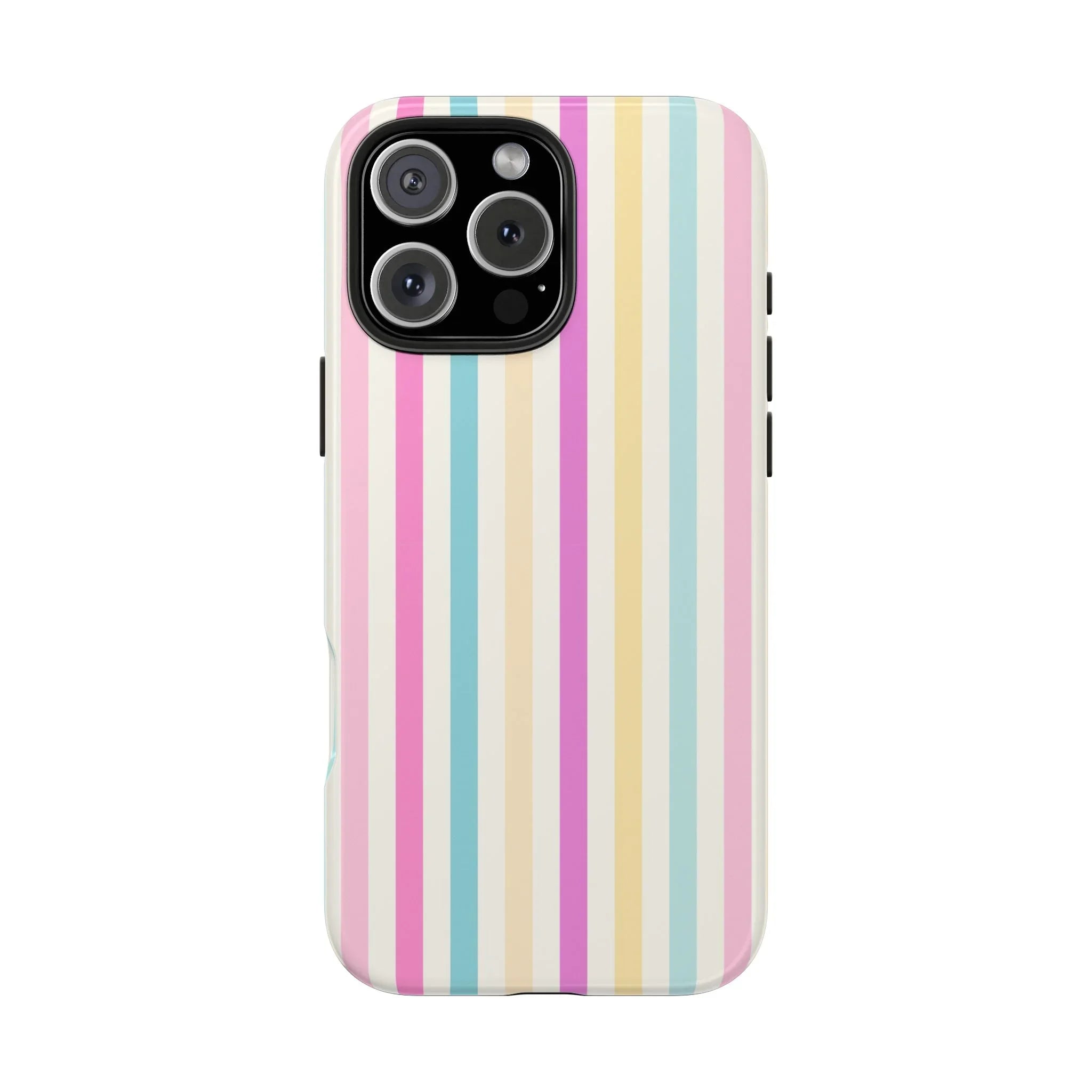 Pastel Candy Stripes Phone Cases (Apple & Android) - Pink Sweetheart