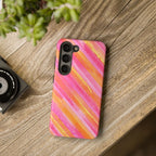 Pink Lemon Stripes Phone Case (Apple & Android) - Pink Sweetheart