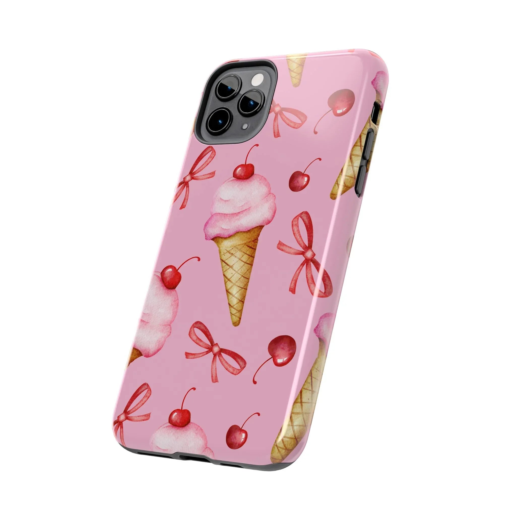 Cherry on Top Ice Cream Phone Case (Apple & Android) - Pink Sweetheart