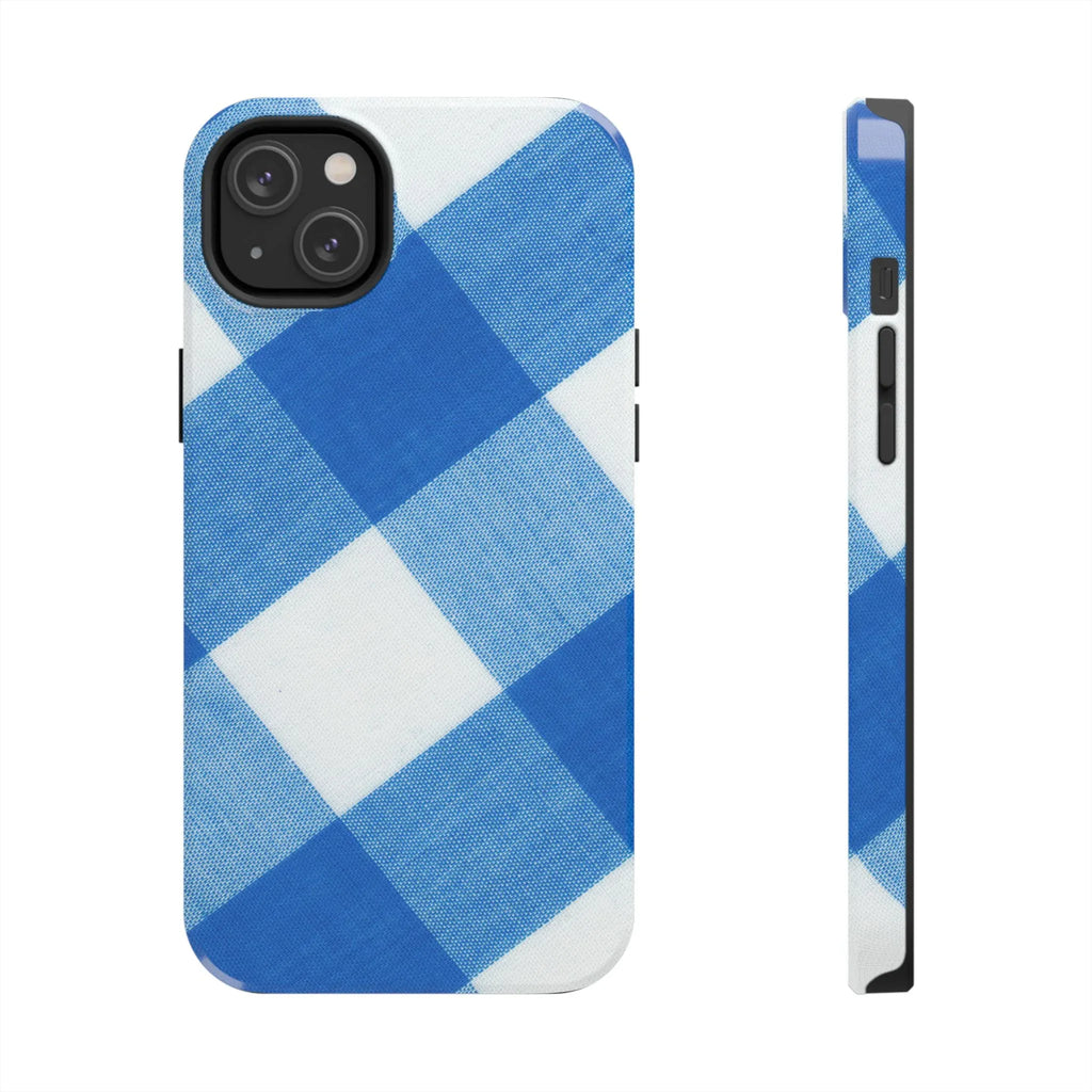 Classic Blue Gingham Phone Case (Apple & Android) - Pink Sweetheart