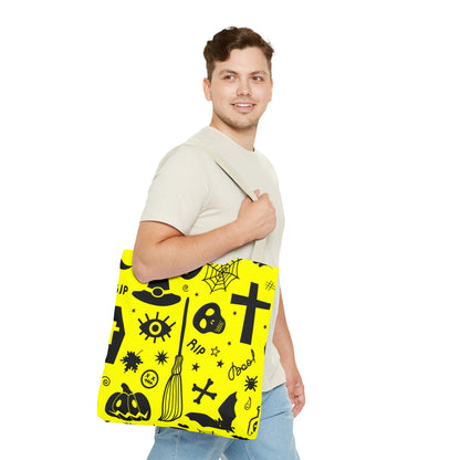 Spooky Neon Halloween Tote Bag