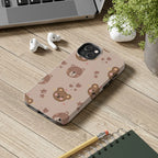 Boho Brown Bear Phone Case (Apple & Android) - Pink Sweetheart