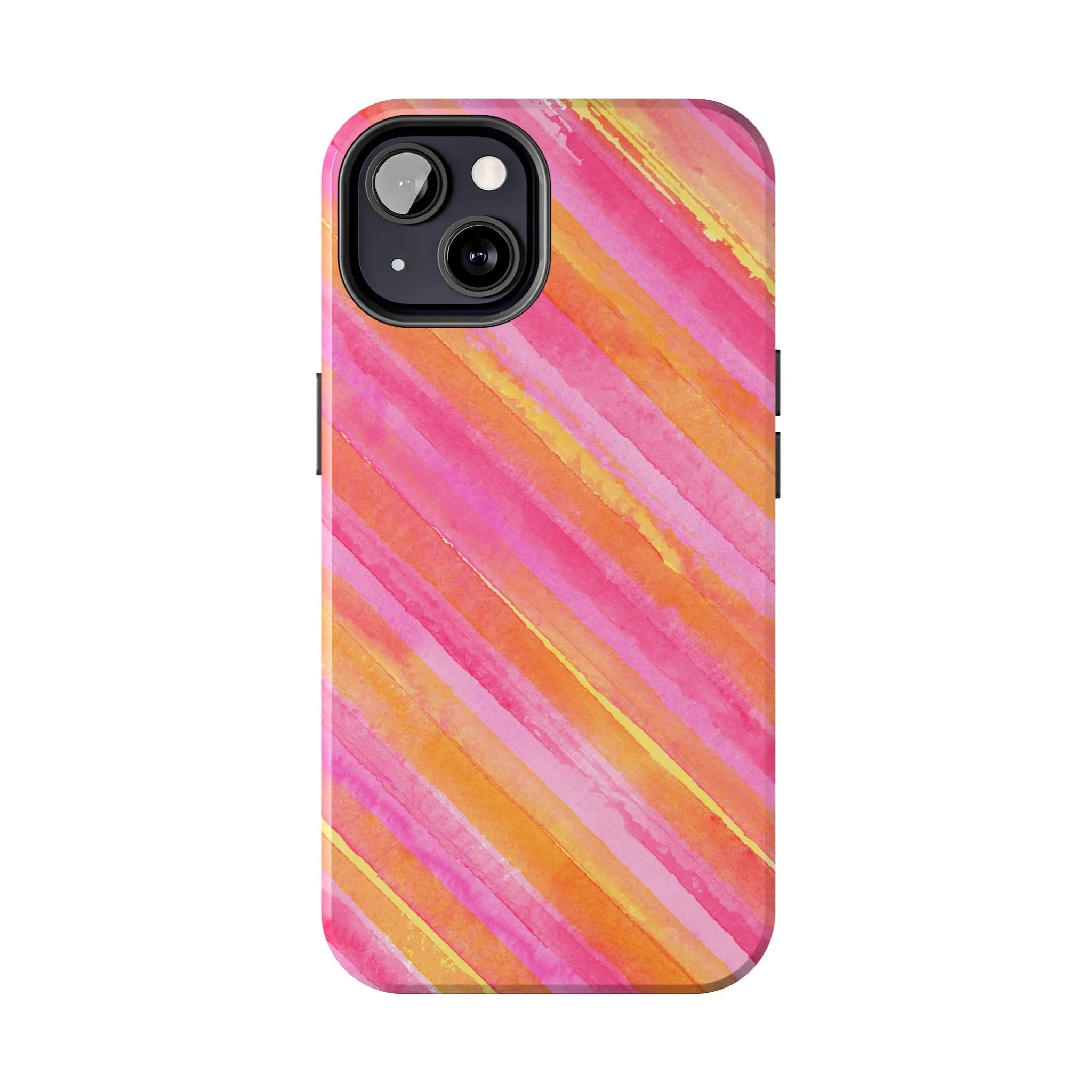 Pink Lemon Stripes Phone Case (Apple & Android) - Pink Sweetheart
