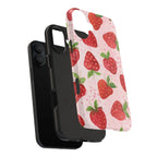 Cute Strawberries Phone Case (Apple & Android) - Pink Sweetheart