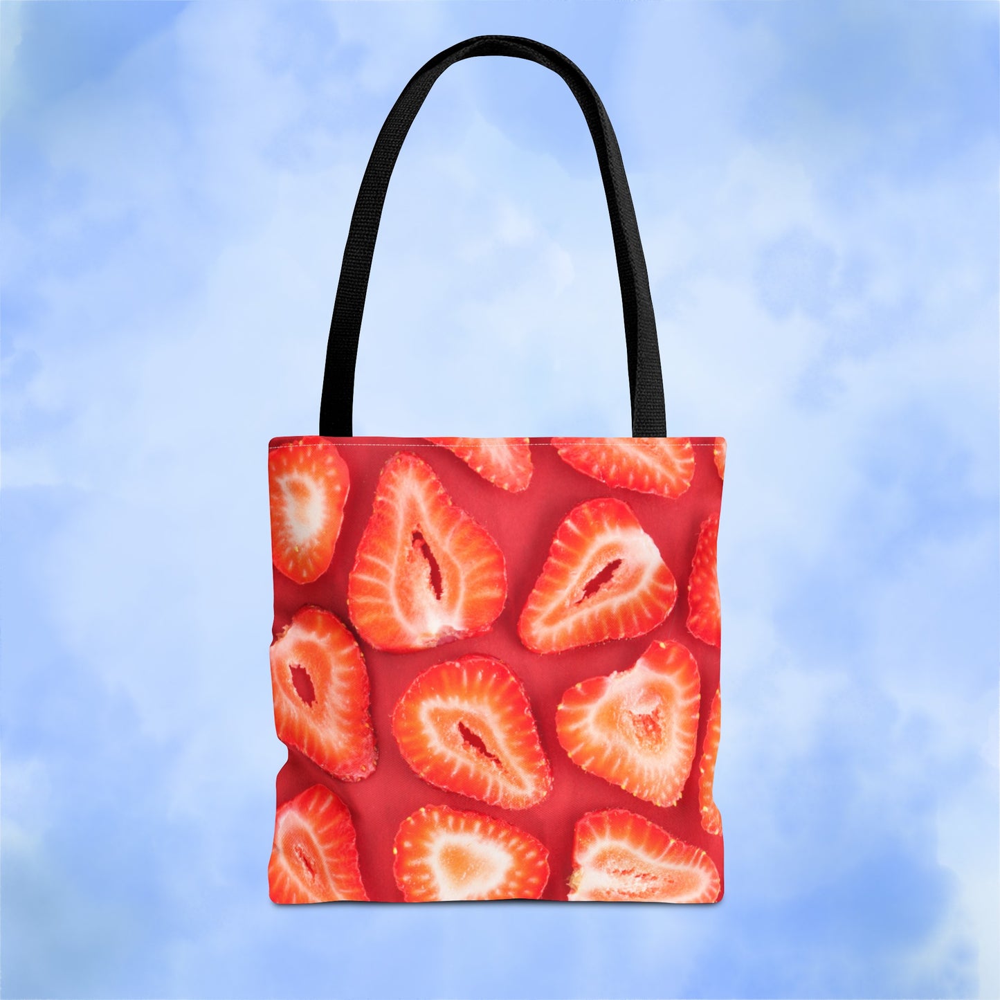 Sweet Sliced Strawberries Tote Bag