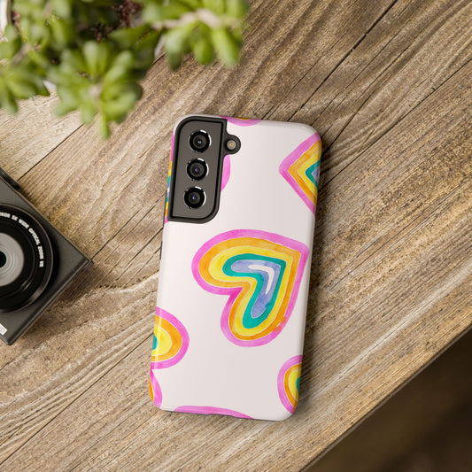 Rainbow Hearts Phone Case