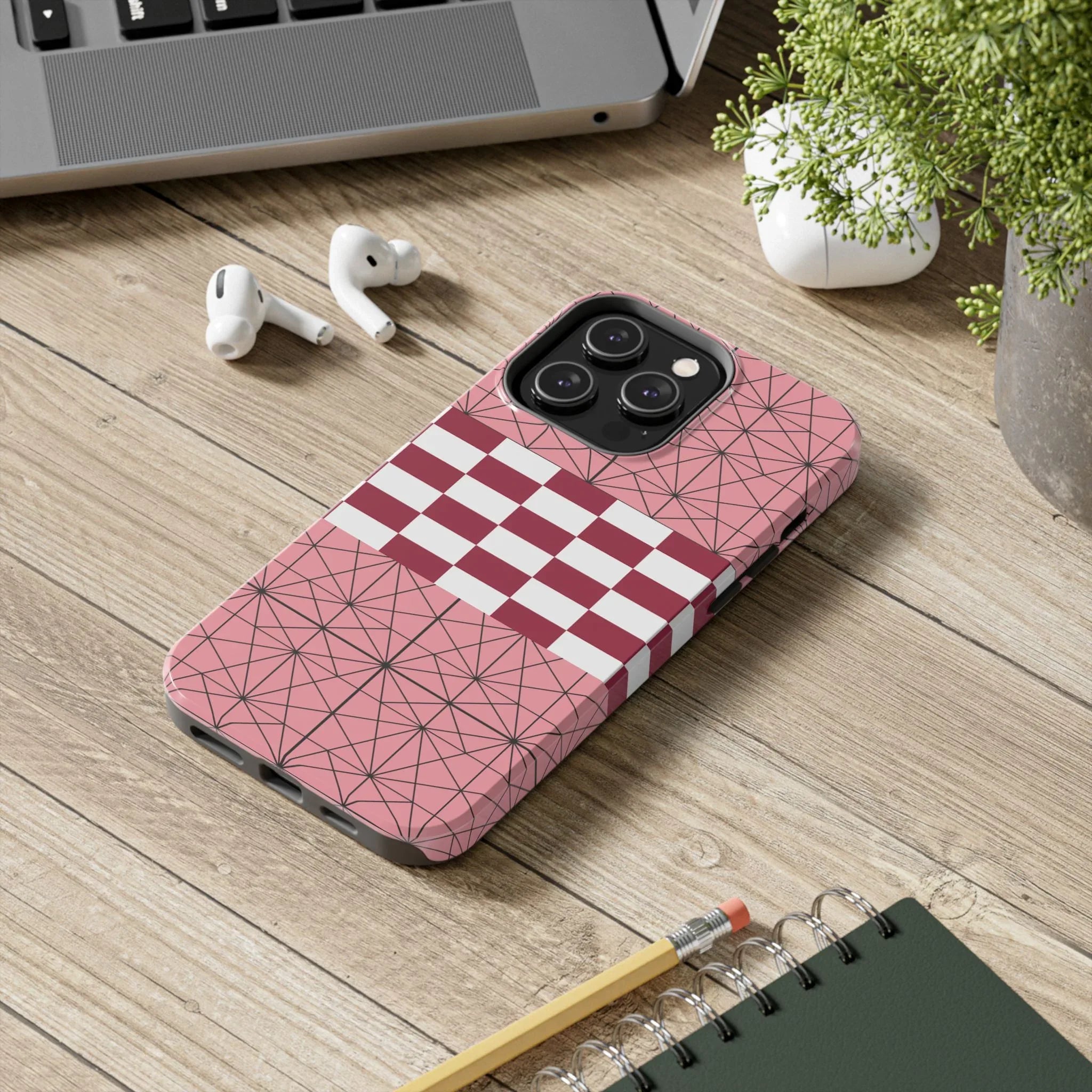 Geometric Kimono Tough Phone Case (Apple & Android) - Pink Sweetheart