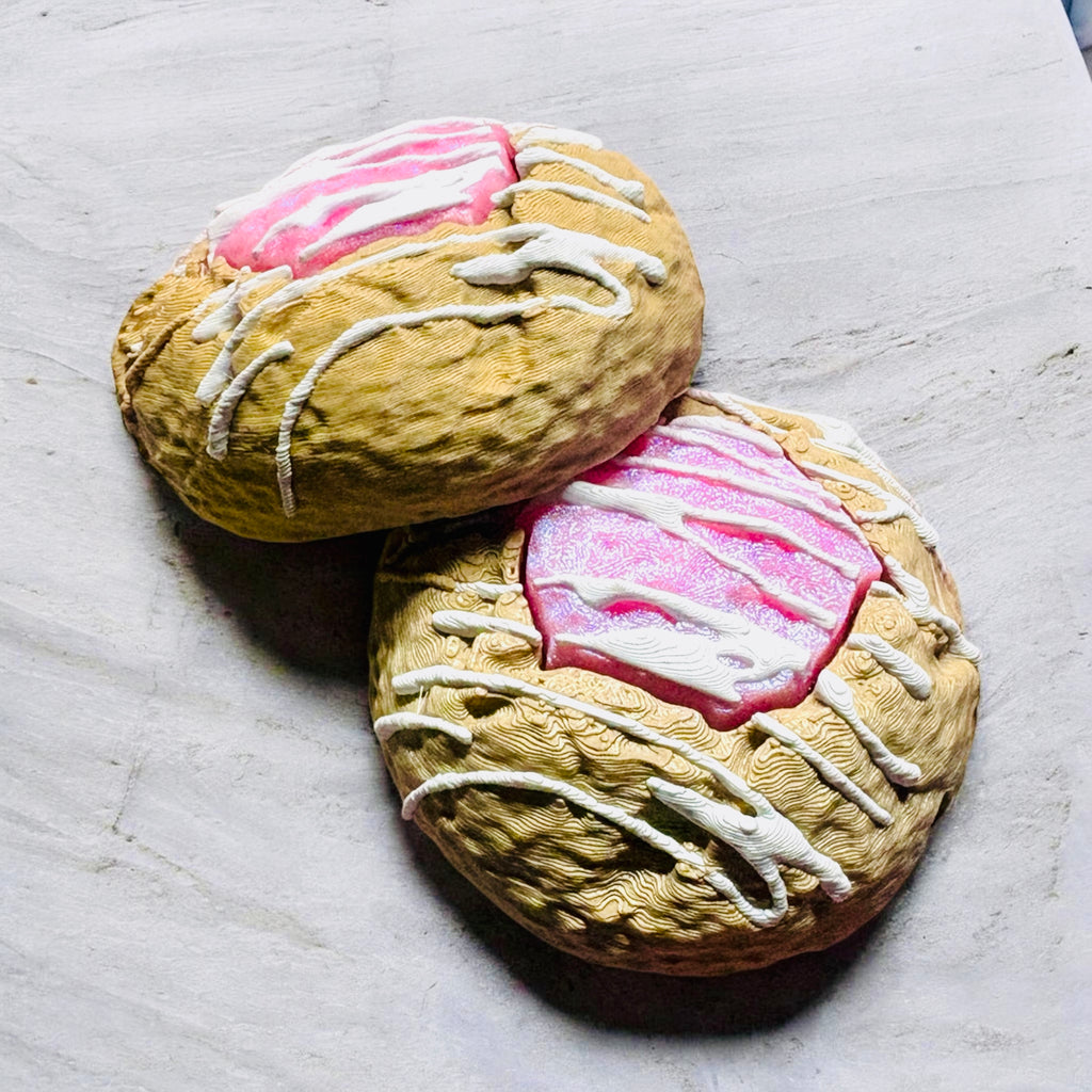 Pink Jelly Thumbprint Cookie Clicker Fidget Keychain