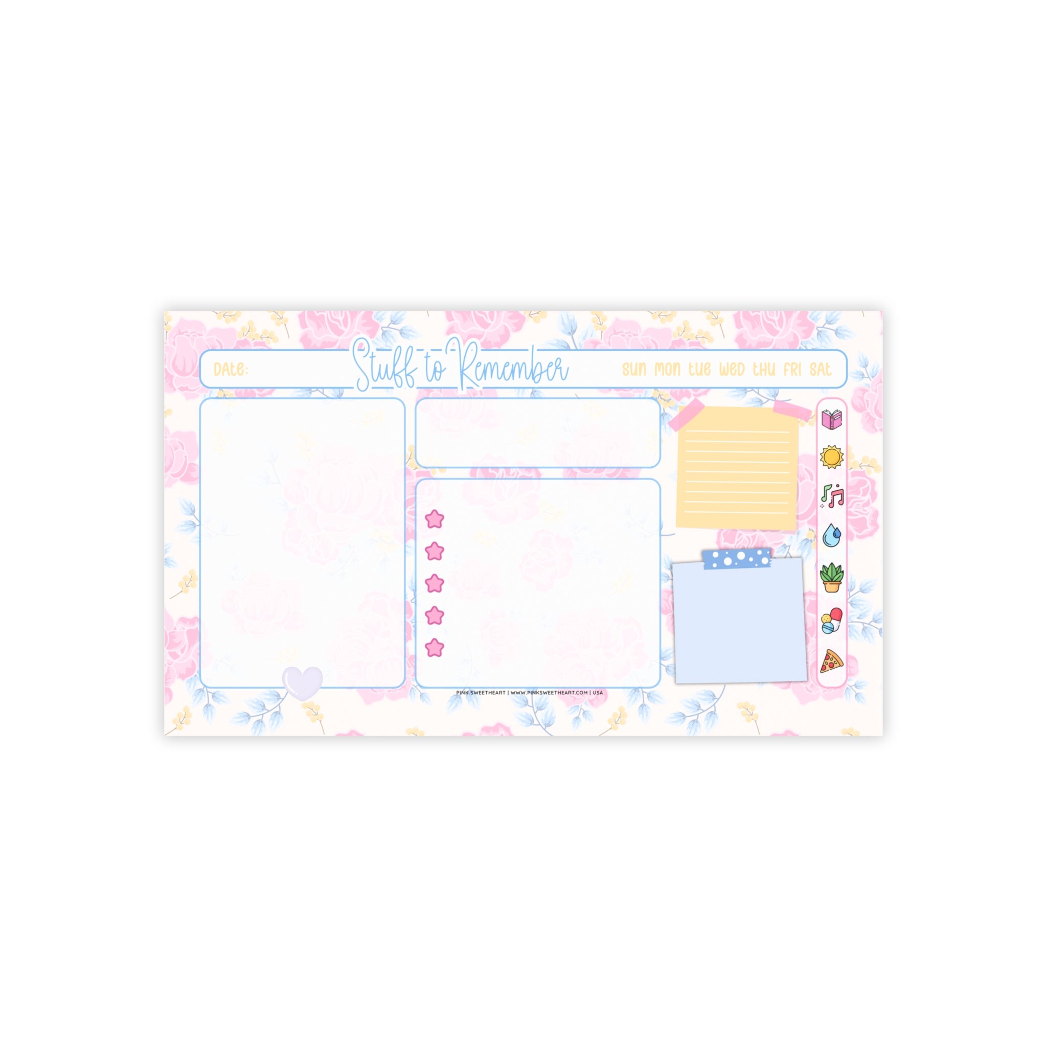 Dainty Feminine Florals Sticky Note Pad