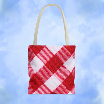 Red & White Checked Tote Bag