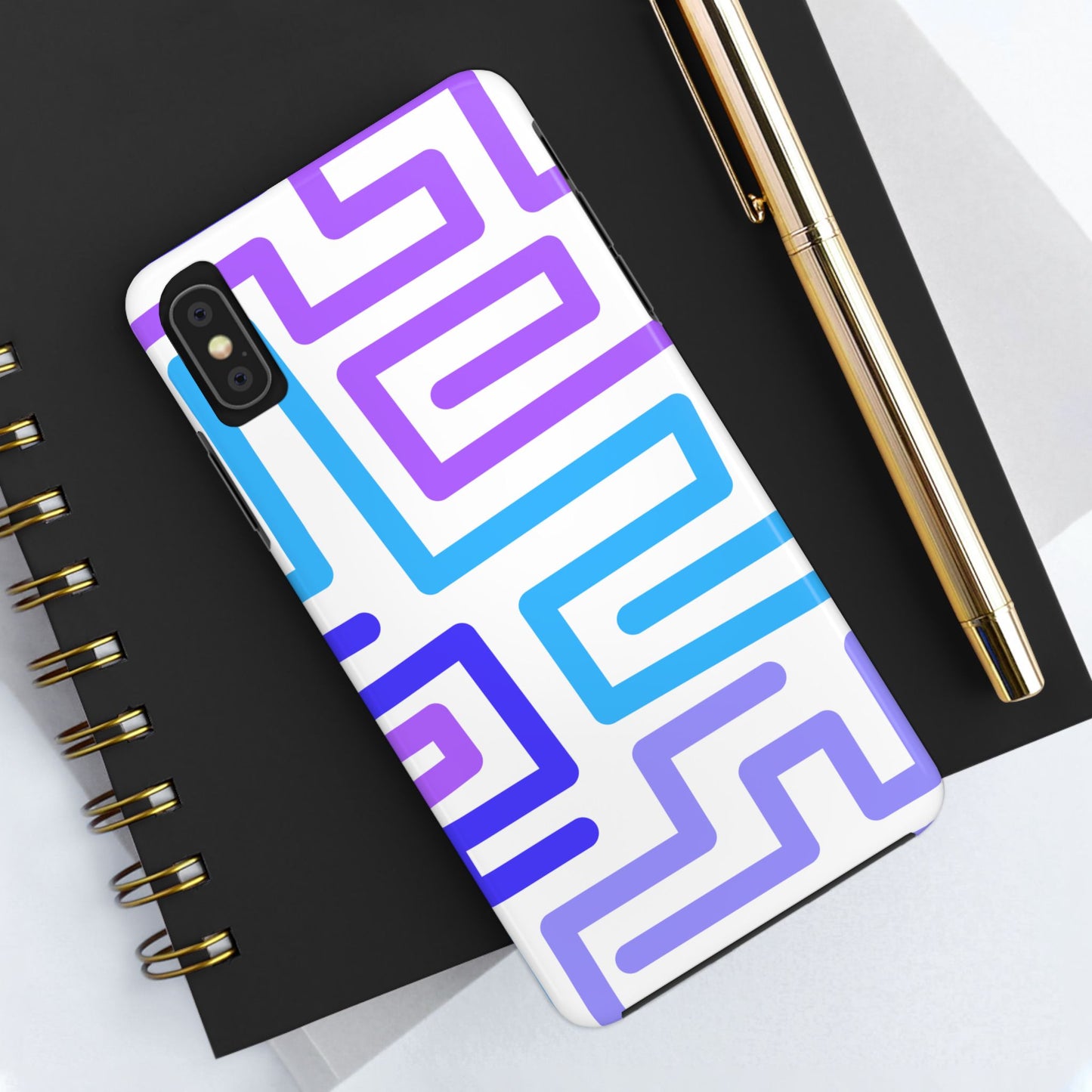 Abstract Neon Maze Phone Case