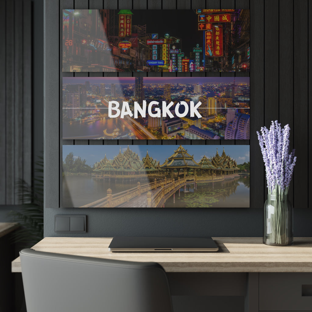 Bangkok Skyline Acrylic Prints (Triptych)
