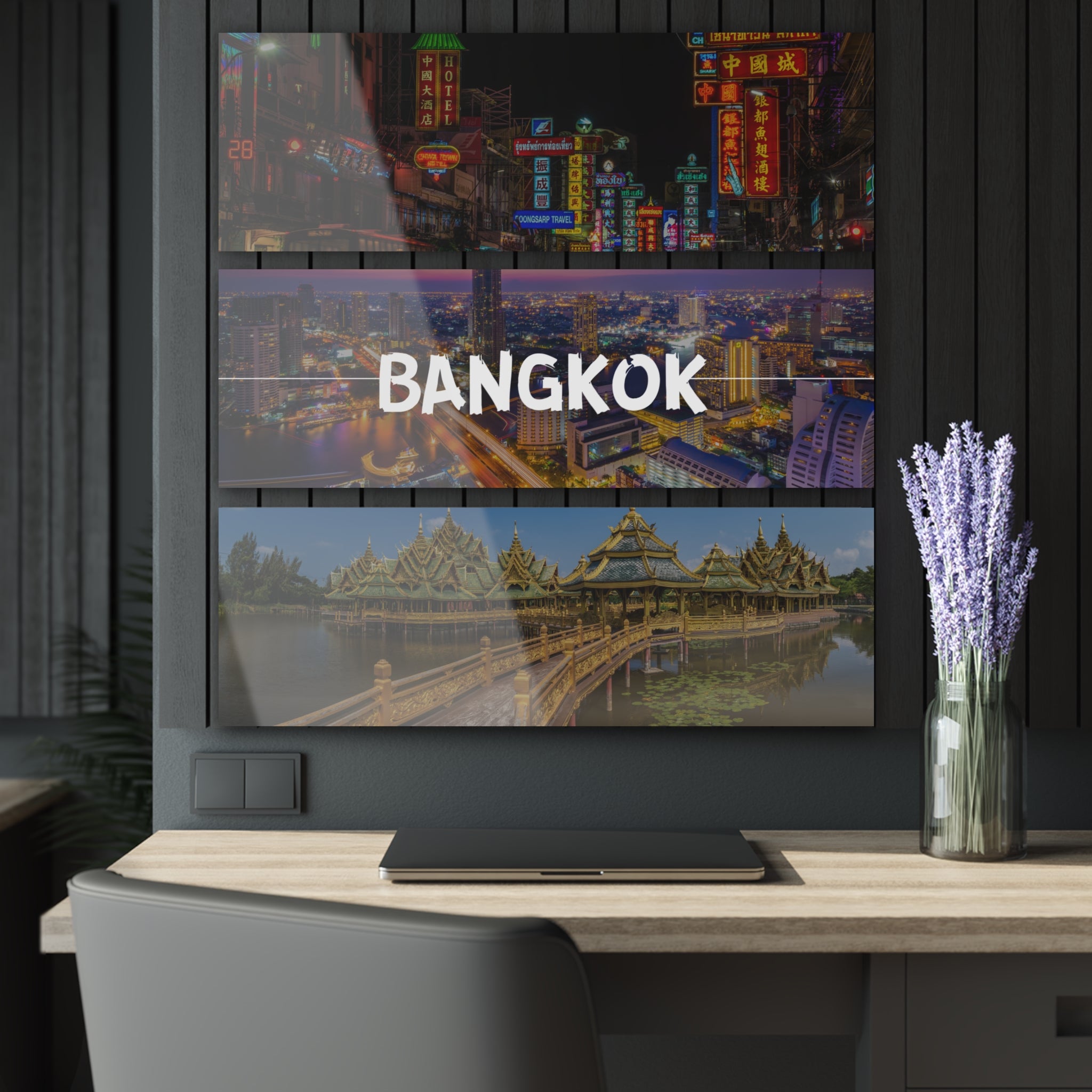Bangkok Skyline Acrylic Prints (Triptych)