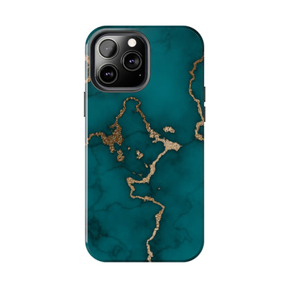 Green & Gold Marble Phone Case