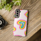 Rainbow Hearts Phone Case (Apple & Android) - Pink Sweetheart