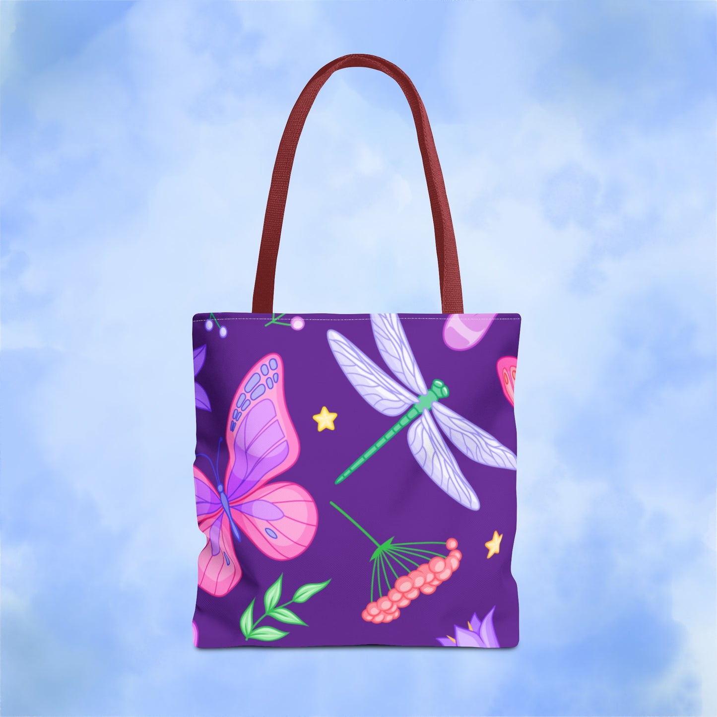 Purple Butterfly Forest Tote Bag