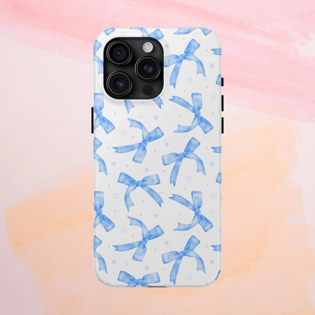 Lacey Baby Blue Ribbons Phone Case (Apple & Android) - Pink Sweetheart