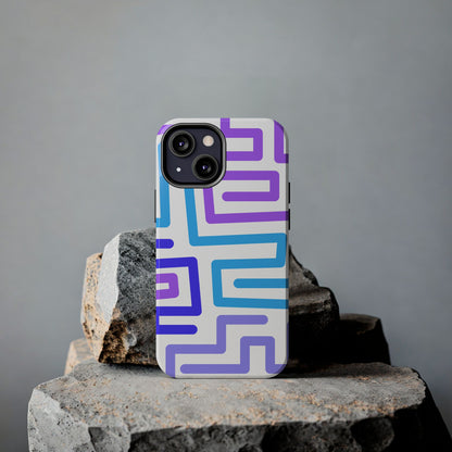 Abstract Neon Maze Phone Case