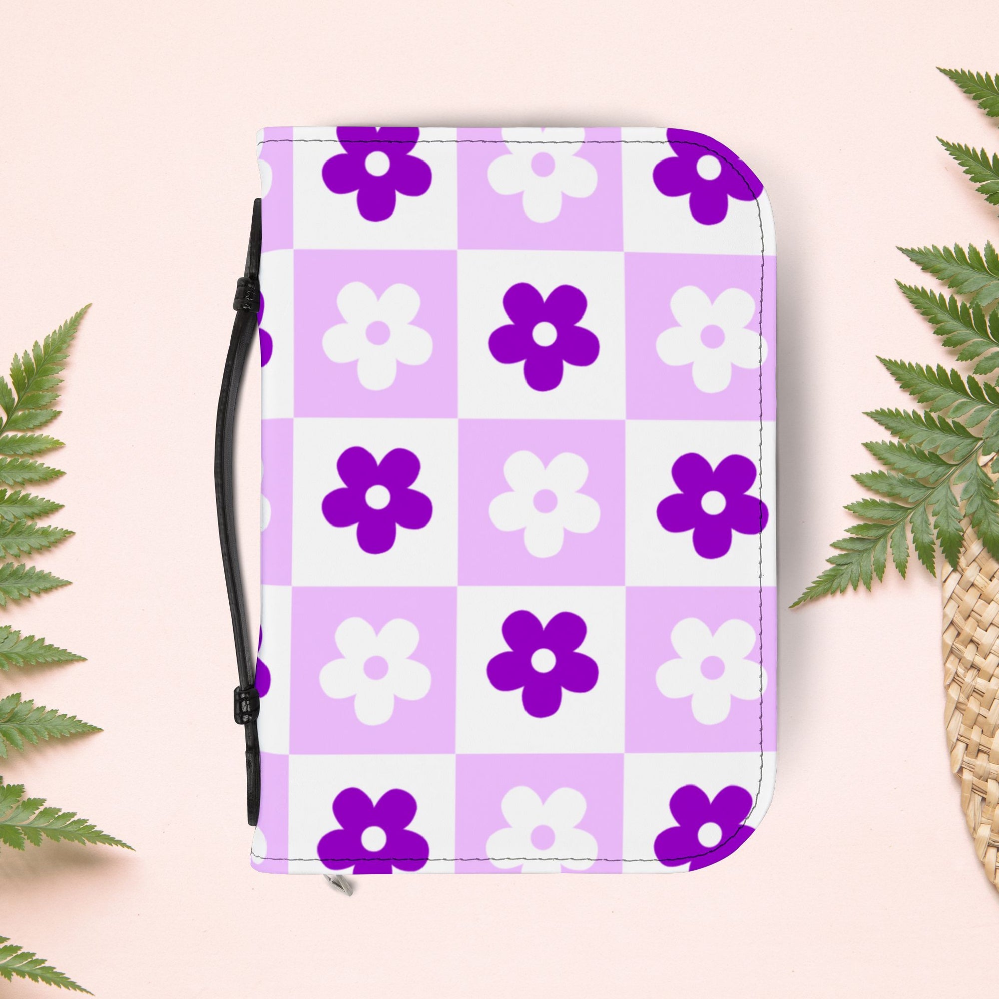 Checkered Orchid Floral Book Cover