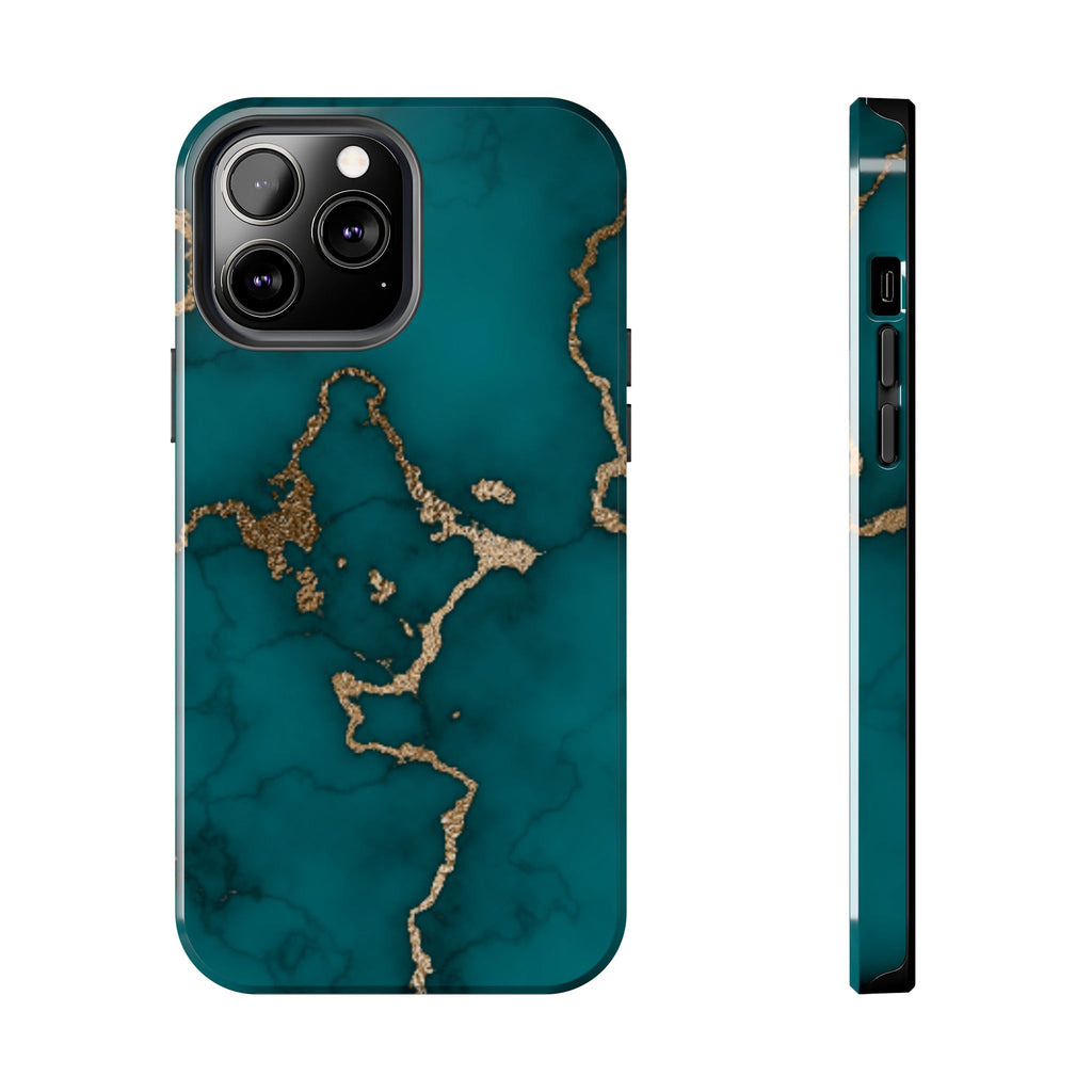 Green & Gold Marble Phone Case (Apple & Android)