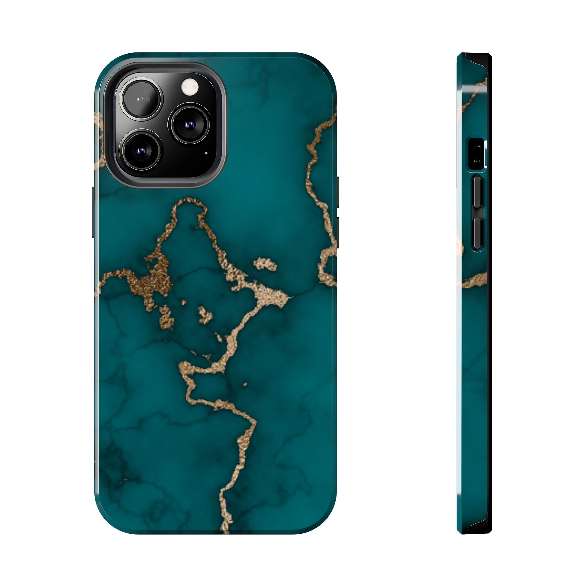 Green & Gold Marble Phone Case (Apple & Android)