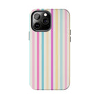 Pastel Candy Stripes Phone Cases (Apple & Android) - Pink Sweetheart