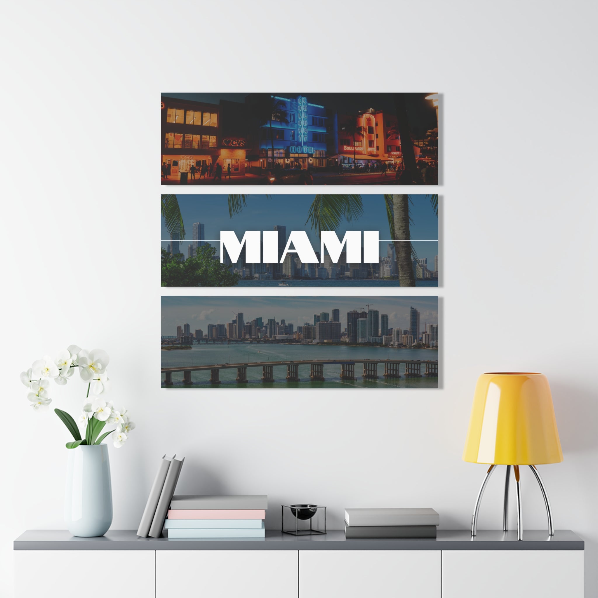 Miami Skyline Acrylic Prints (Triptych)