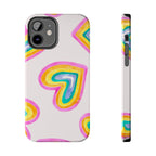 Rainbow Hearts Phone Case (Apple & Android) - Pink Sweetheart