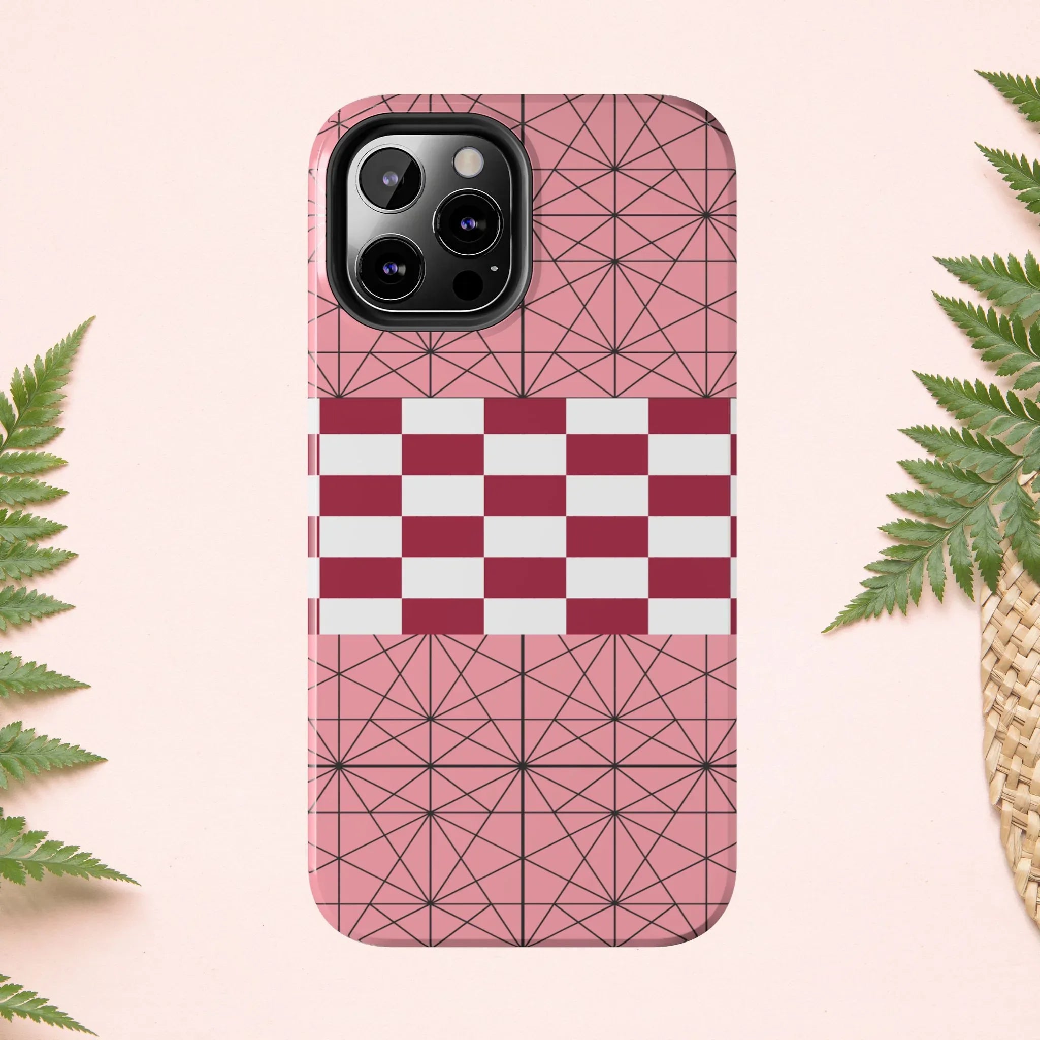 Geometric Kimono Tough Phone Case (Apple & Android) - Pink Sweetheart