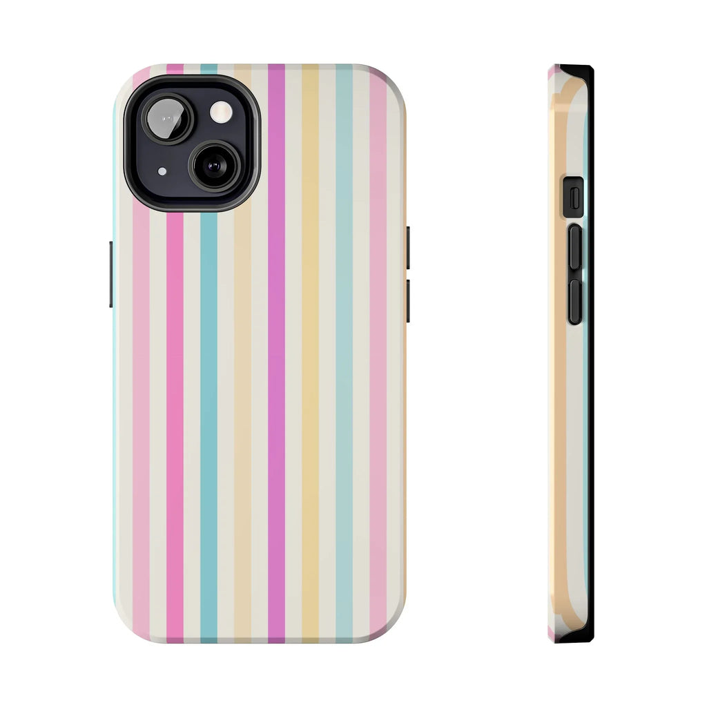 Pastel Candy Stripes Phone Cases (Apple & Android) - Pink Sweetheart