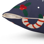 Winter Peppermint Candy Square Pillow
