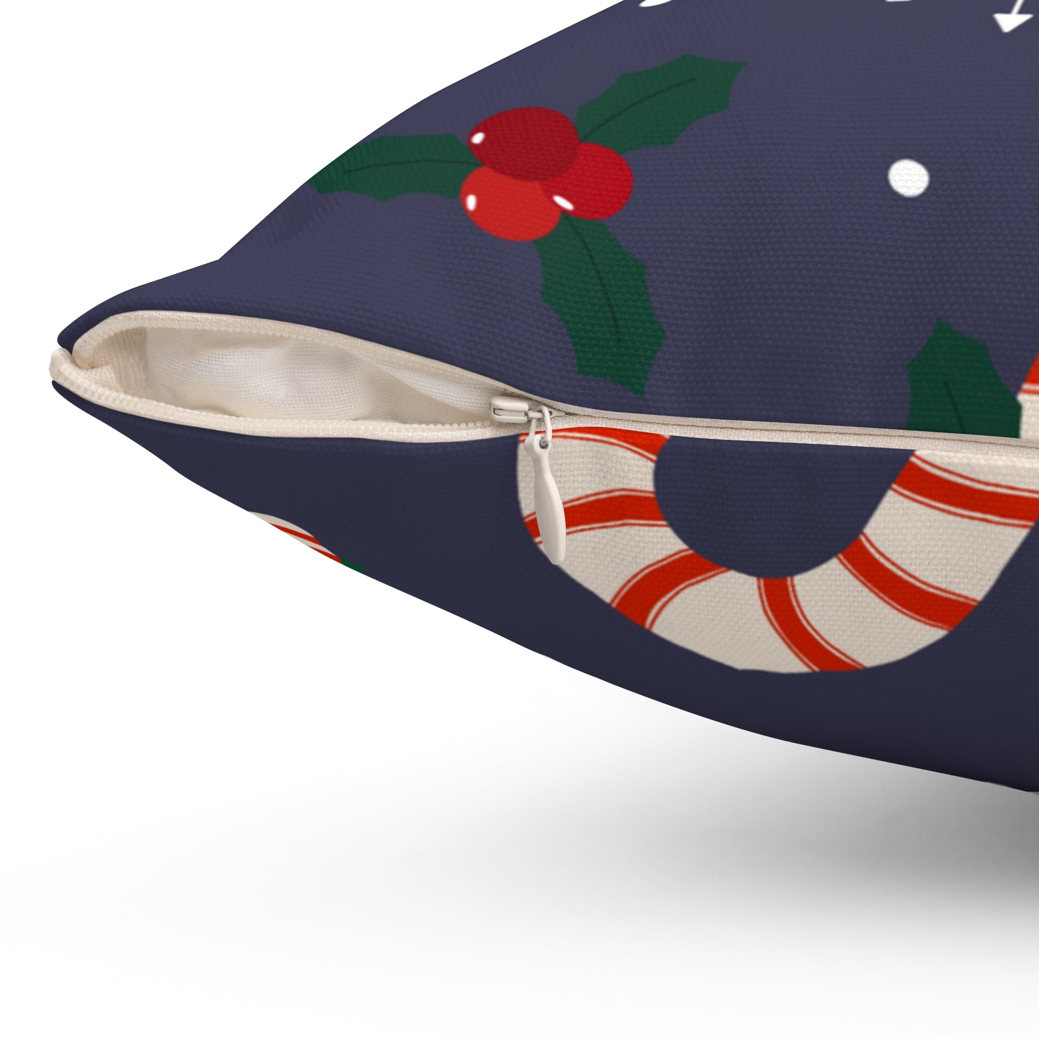 Winter Peppermint Candy Square Pillow