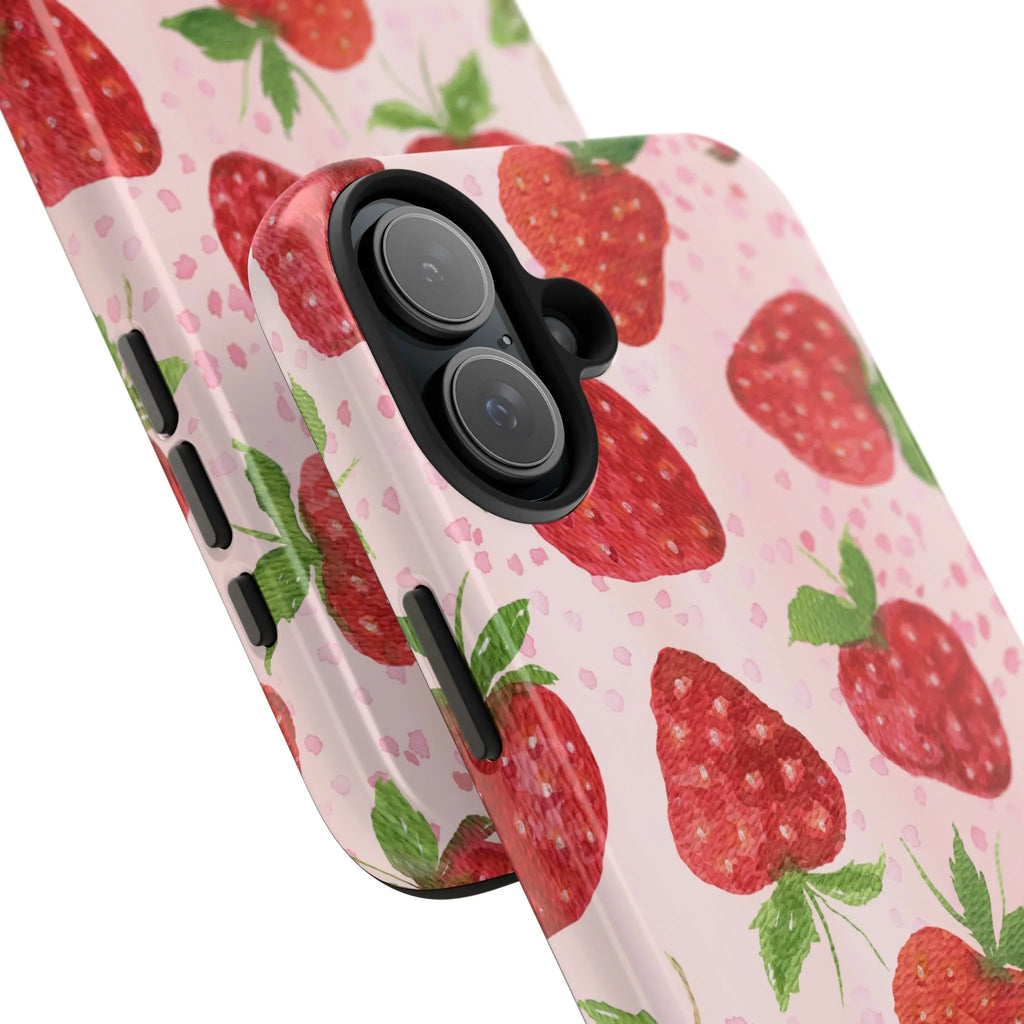 Cute Strawberries Phone Case (Apple & Android) - Pink Sweetheart