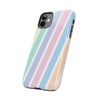 Pretty Pastel Lines Phone Case (Apple & Android) - Pink Sweetheart