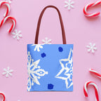 Blue Winter Snowflakes Tote Bag