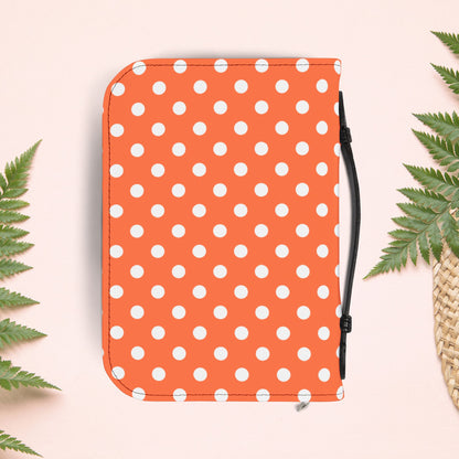Orange Coral Polka Dot Book Cover