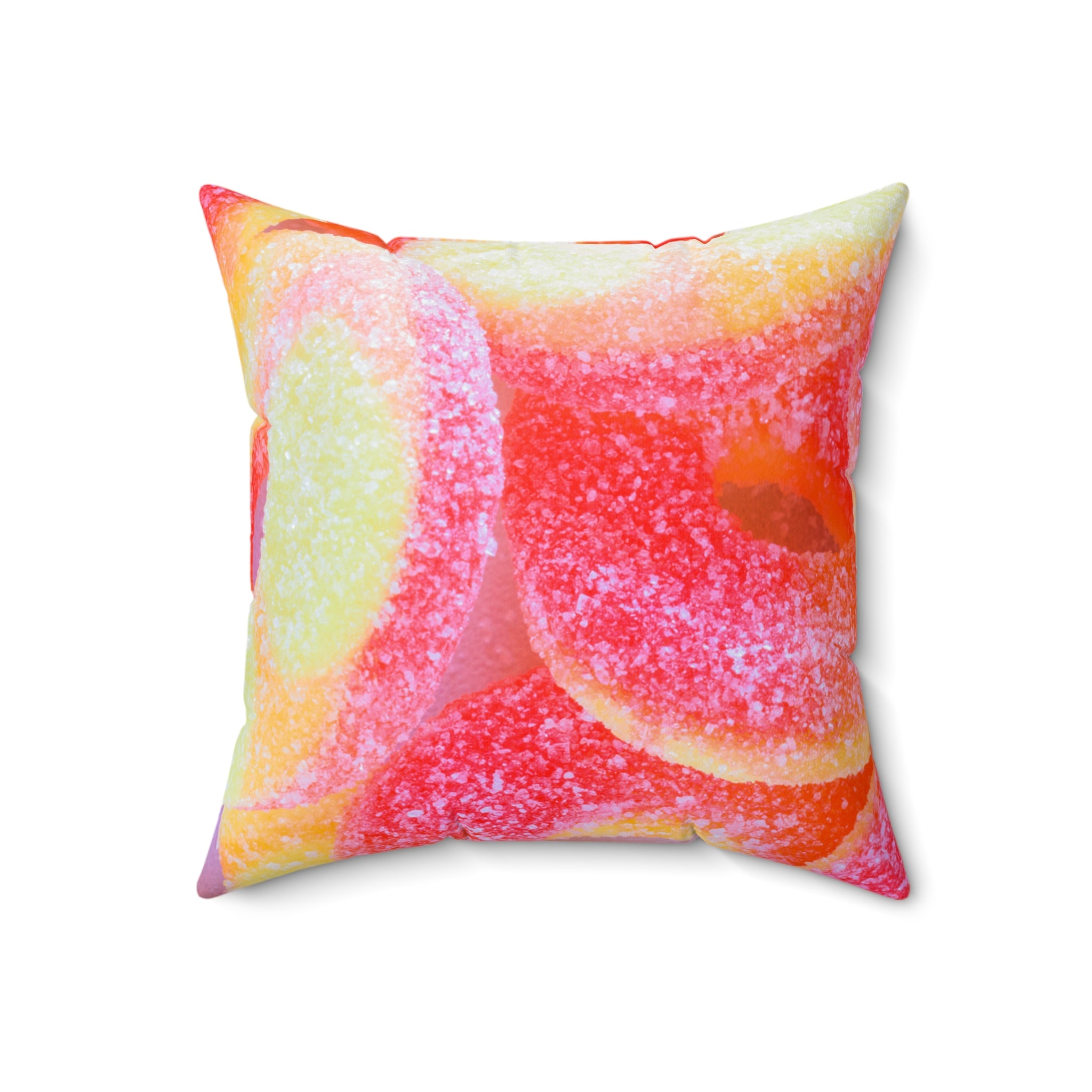Sweet Peach Candy Rings Square Pillow
