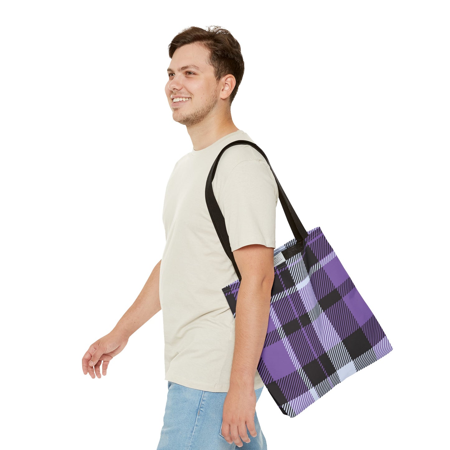 Purple Tartan Plaid Tote Bag