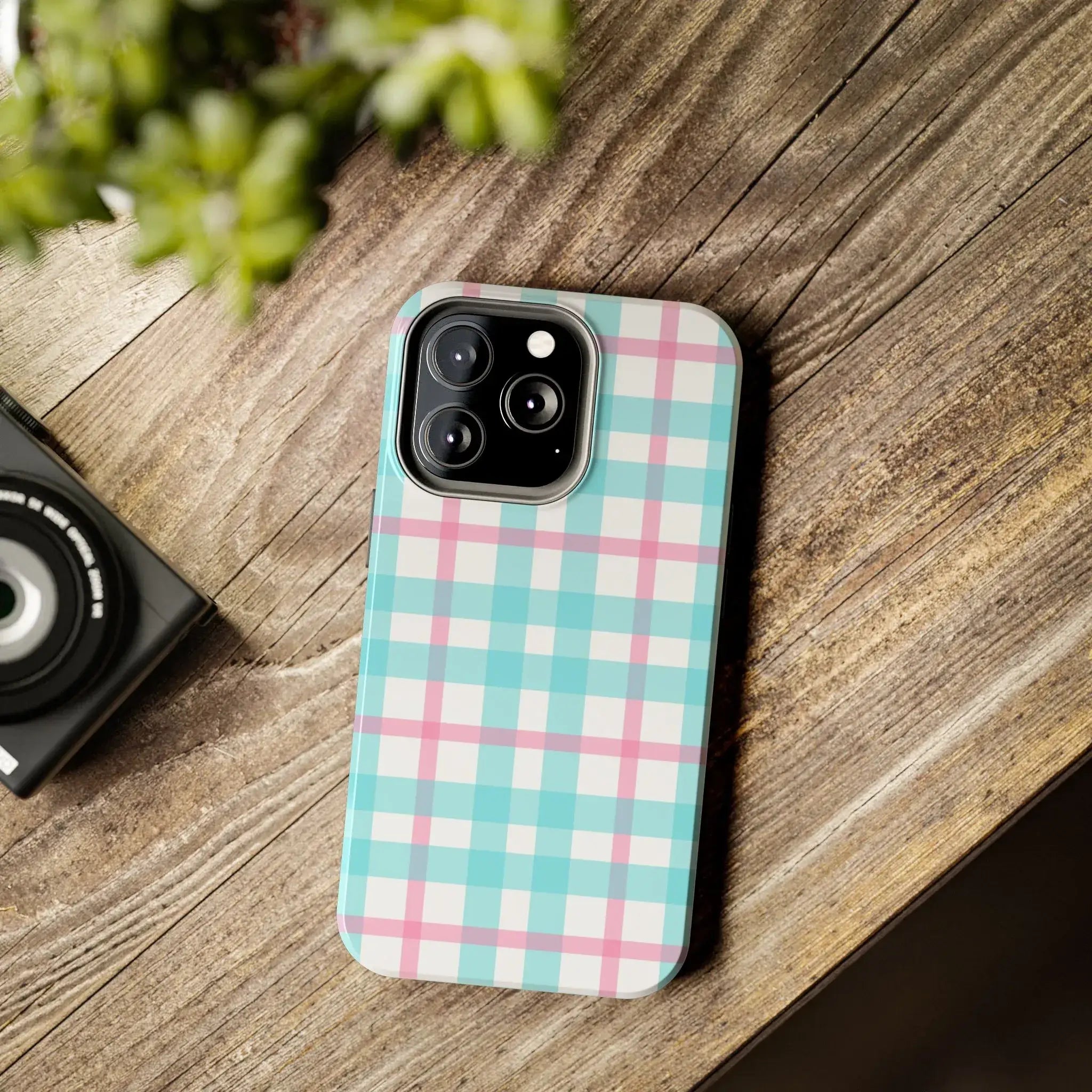 Pastel Gingham Phone Case (Apple & Android) - Pink Sweetheart