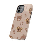 Boho Brown Bear Phone Case (Apple & Android) - Pink Sweetheart