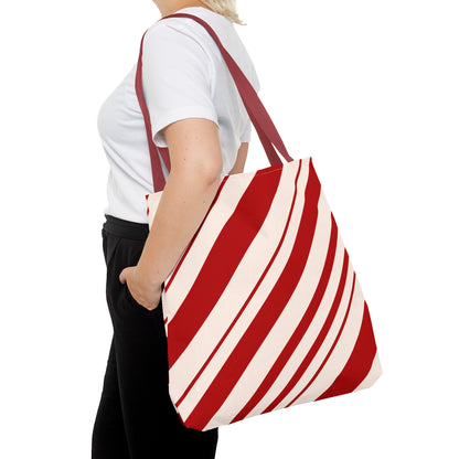 Peppermint Candy Cane Tote Bag