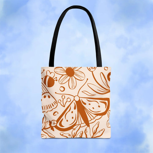 Autumn Butterfly Floral Tote Bag - Pink Sweetheart