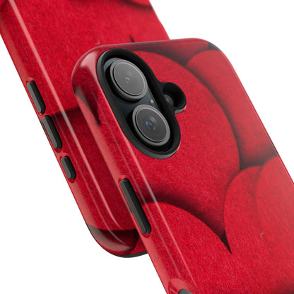 Big Red Felt Hearts Phone Case