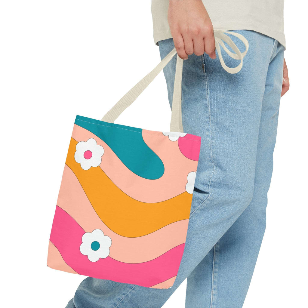 70s Floral Retro Aesthetic Tote Bag