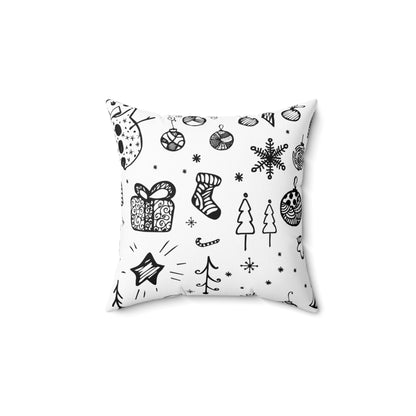 Black & White Christmas Square Pillow