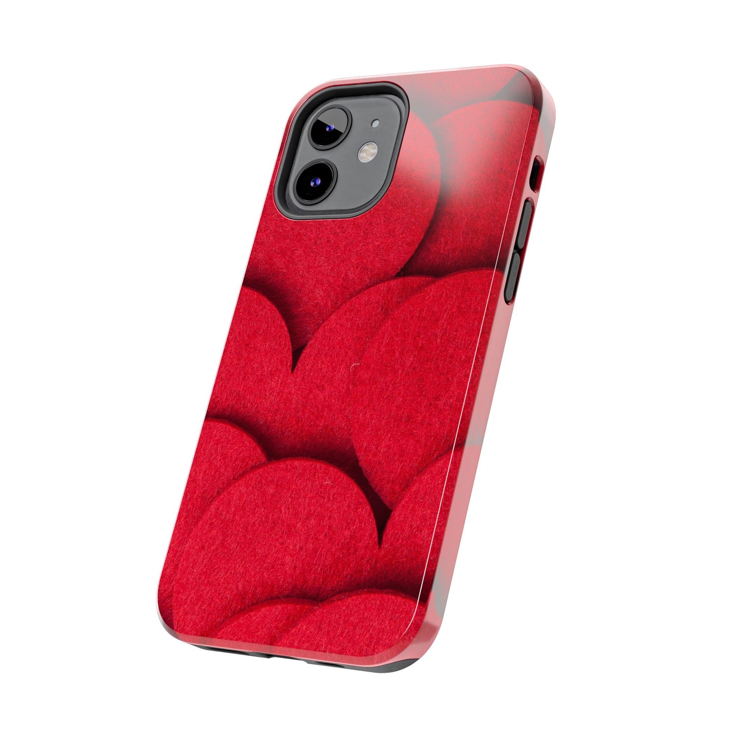 Big Red Felt Hearts Phone Case