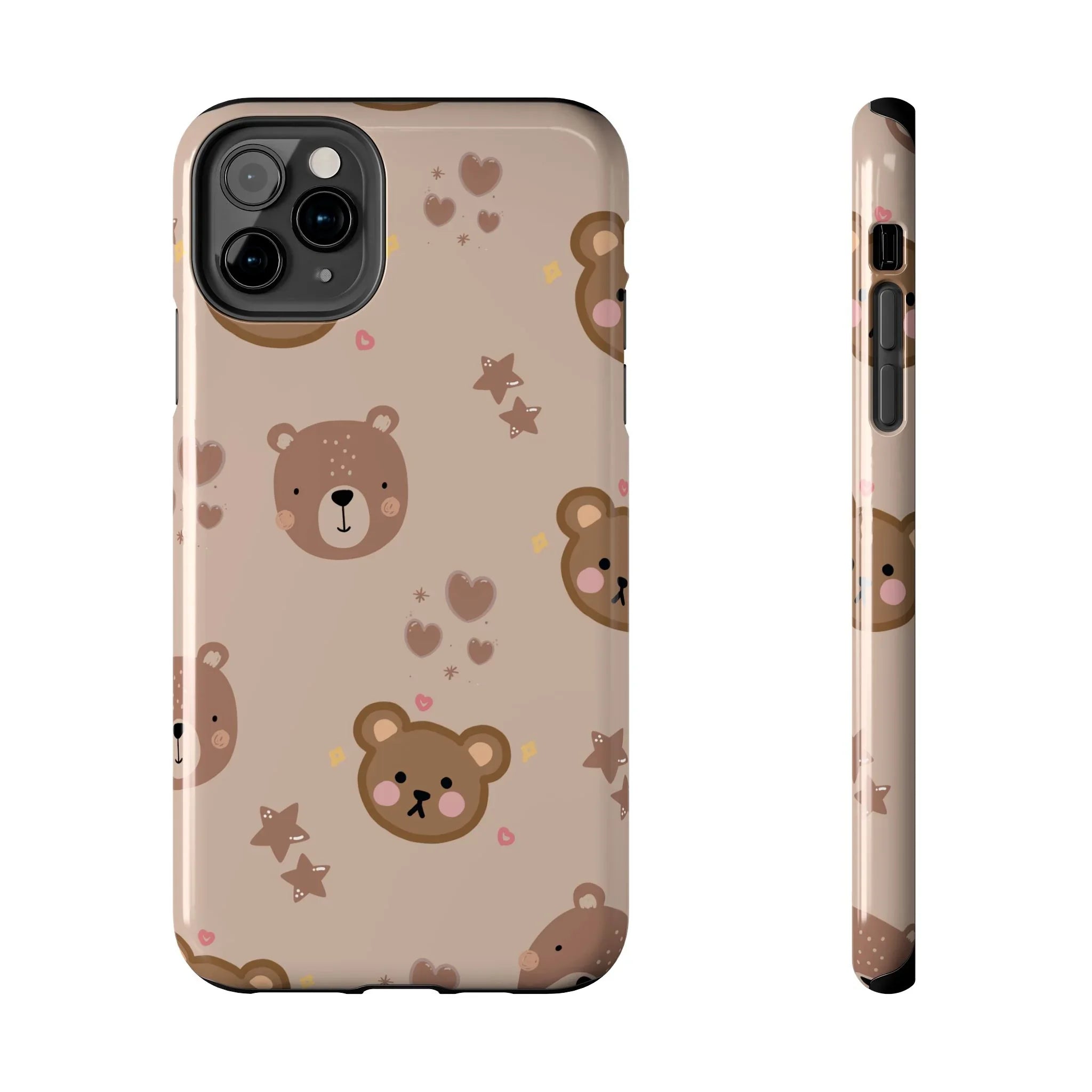 Boho Brown Bear Phone Case (Apple & Android) - Pink Sweetheart