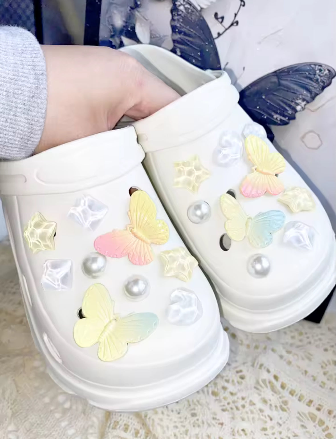 Pastel Butterfly Clog Charms Set